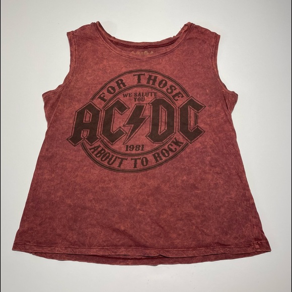 SOLD!!! ACDC Band Tee Tie Dye Tank Top Muscle Shirt T-shirt - Picture 6 of 10